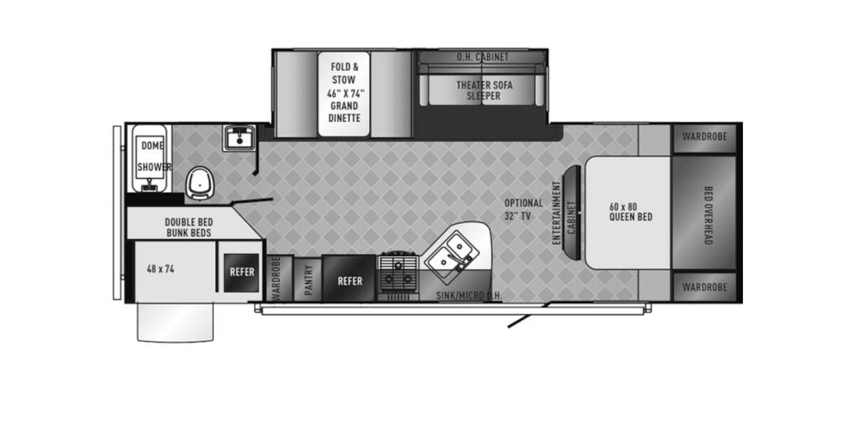 2014 Palomino SolAire Ultra Lite 267BHSK Travel Trailer at Stony RV Sales and Service STOCK# 789 Floor plan Layout Photo