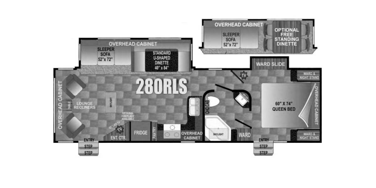 2013 Outdoors RV Wind River 280RLS Travel Trailer at Stony RV Sales and Service STOCK# 796 Floor plan Layout Photo
