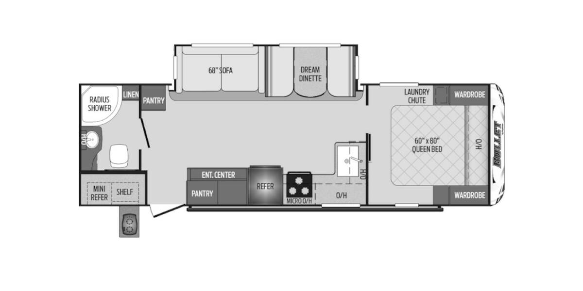 2019 Keystone Bullet West 261RBSWE Travel Trailer at Stony RV Sales, Service and Consignment STOCK# 171 Floor plan Layout Photo