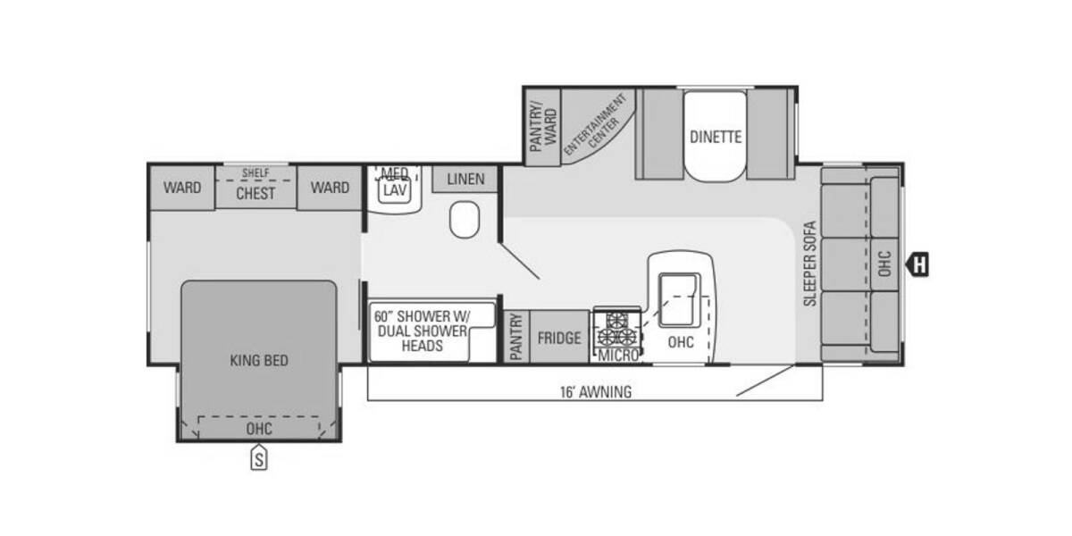 2014 Starcraft Autumn Ridge 286KBS Travel Trailer at Stony RV Sales and Service STOCK# 803 Floor plan Layout Photo