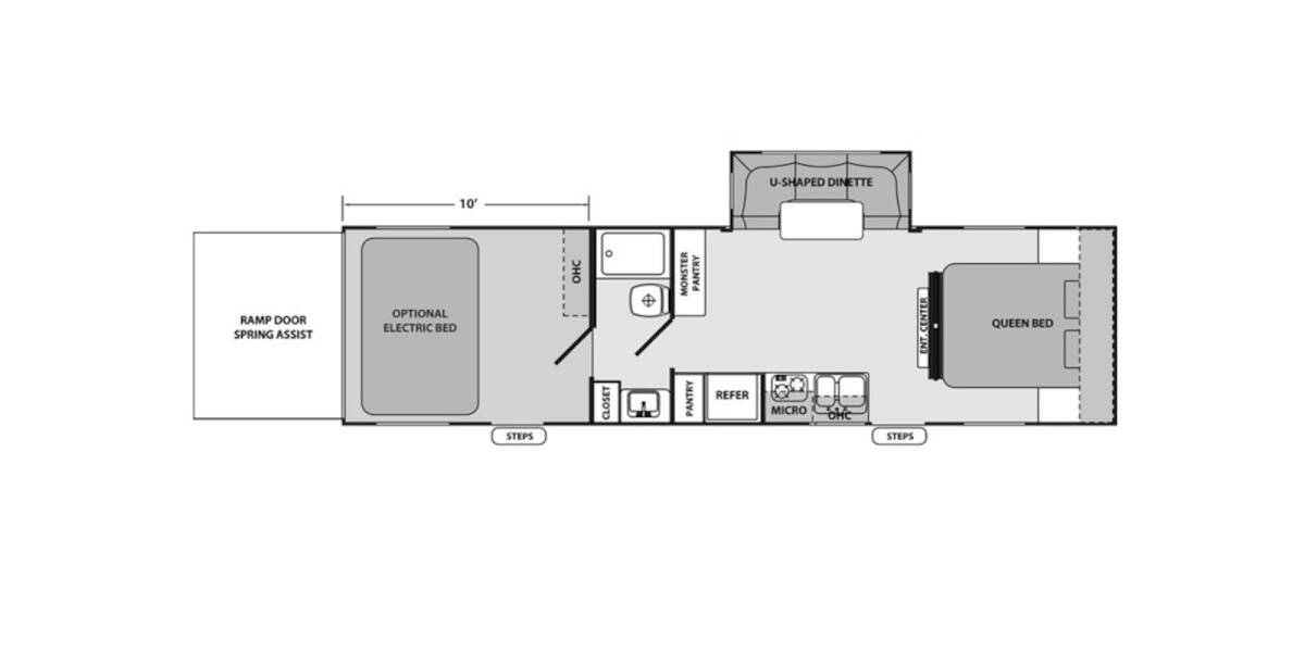 2015 XLR Hyper Lite Toy Hauler 29HFS Travel Trailer at Stony RV Sales and Service STOCK# S66 Floor plan Layout Photo