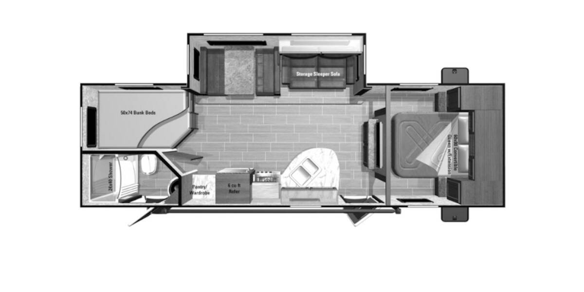 2016 Open Range Ultra Lite 2704BH Travel Trailer at Stony RV Sales and Service STOCK# 818 Floor plan Layout Photo