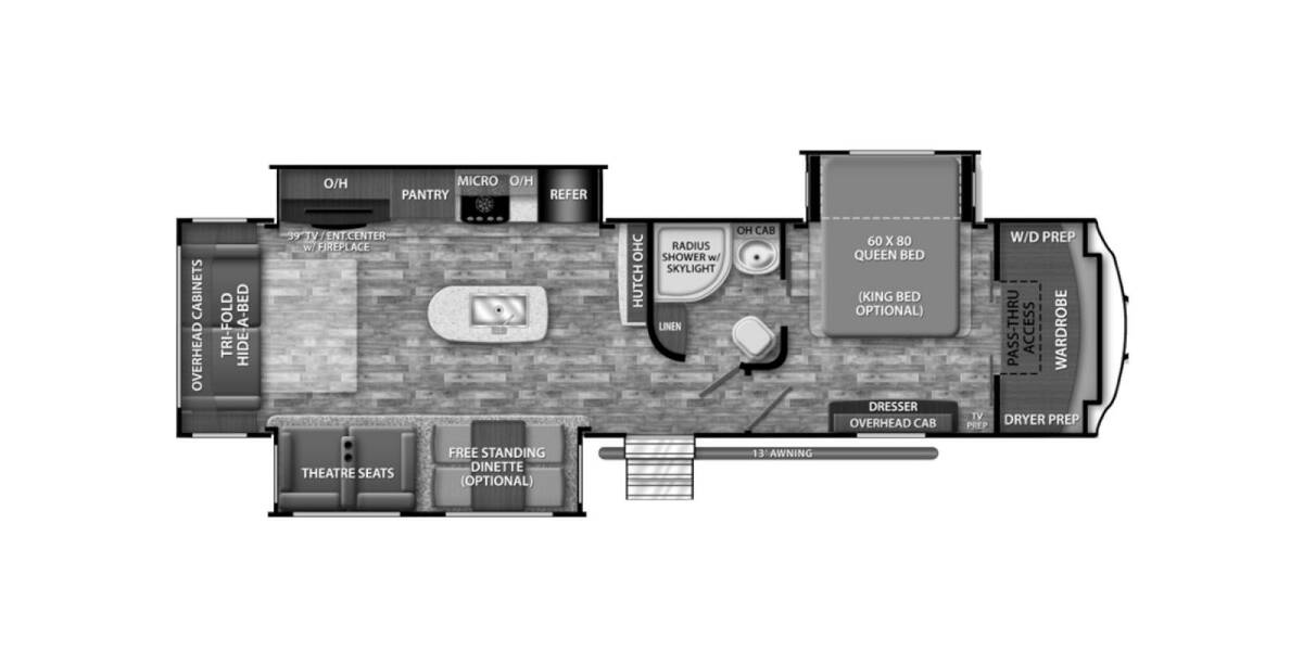 2016 Grand Design Reflection 313RLTS Travel Trailer at Stony RV Sales and Service STOCK# 834 Floor plan Layout Photo