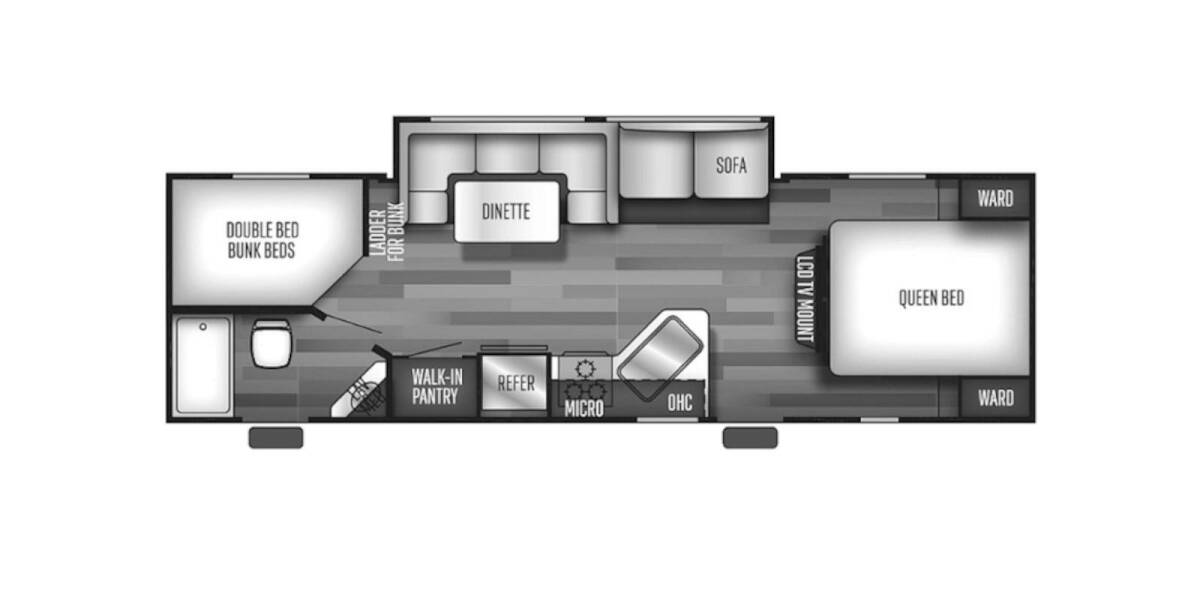 2018 Cherokee Grey Wolf 26DBH Travel Trailer at Stony RV Sales and Service STOCK# 845 Floor plan Layout Photo