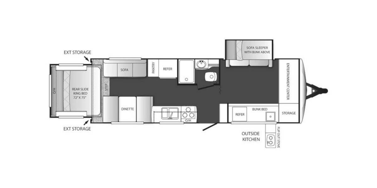 2014 Keystone Outback Terrain 260TRS Travel Trailer at Stony RV Sales, Service and Consignment STOCK# 847 Floor plan Layout Photo