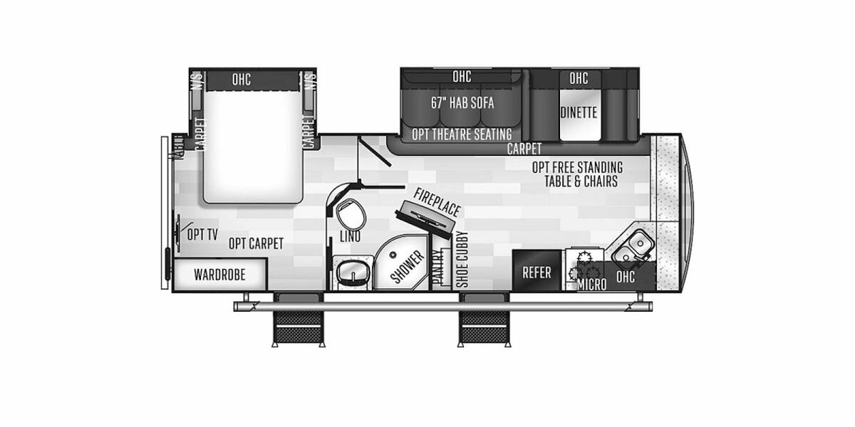 2019 Rockwood Ultra Lite 2608BSD Travel Trailer at Stony RV Sales, Service and Consignment STOCK# 868 Floor plan Layout Photo