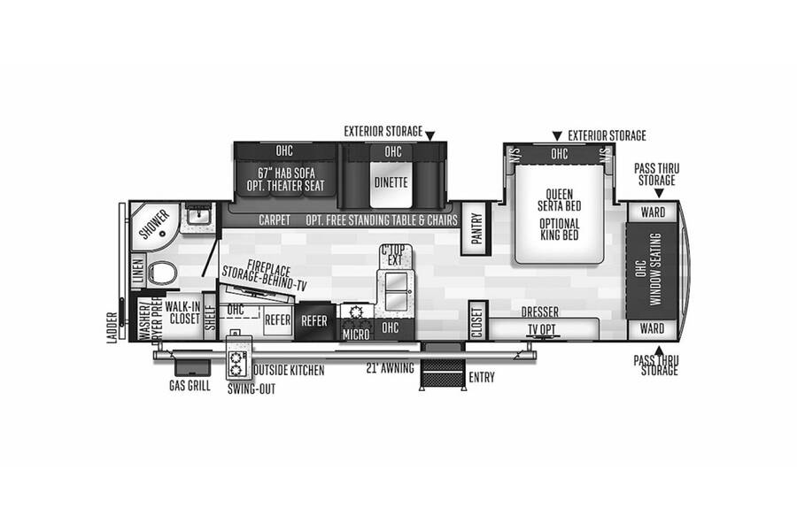 2019 Rockwood Ultra Lite 2912BS  at Stony RV Sales and Service STOCK# 861 Floor plan Layout Photo