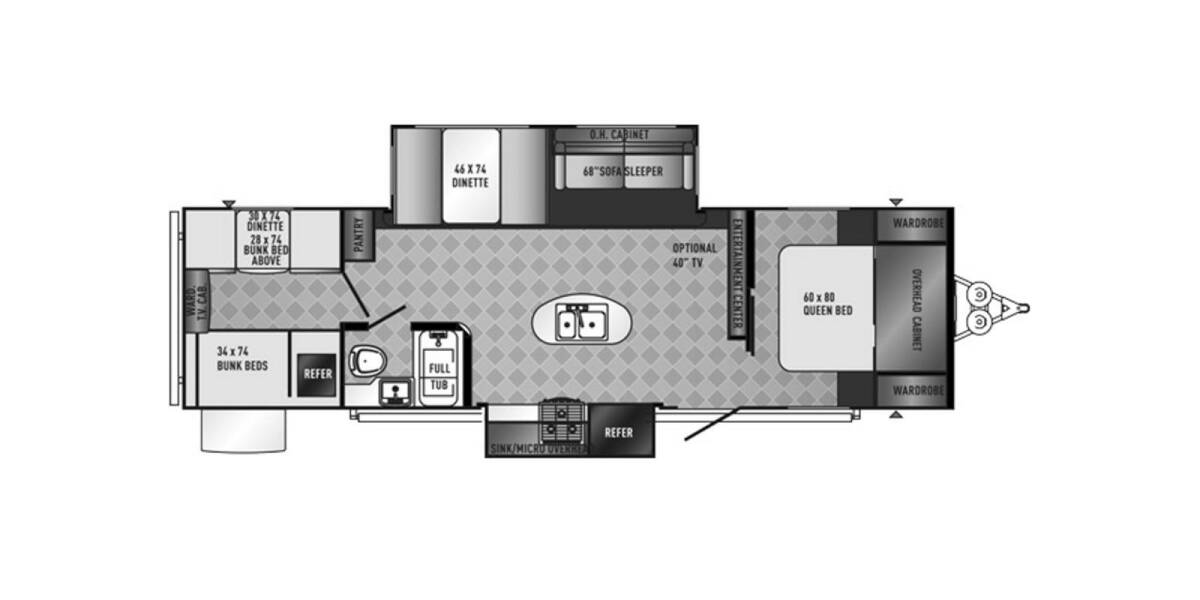2015 Palomino SolAire Eclipse 307QBDSK Travel Trailer at Stony RV Sales and Service STOCK# S-78 Floor plan Layout Photo