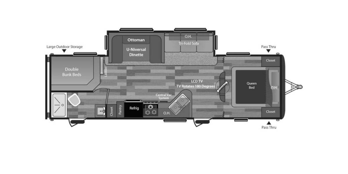 2015 Keystone Hideout West 28BHSWE Travel Trailer at Stony RV Sales and Service STOCK# 890 Floor plan Layout Photo