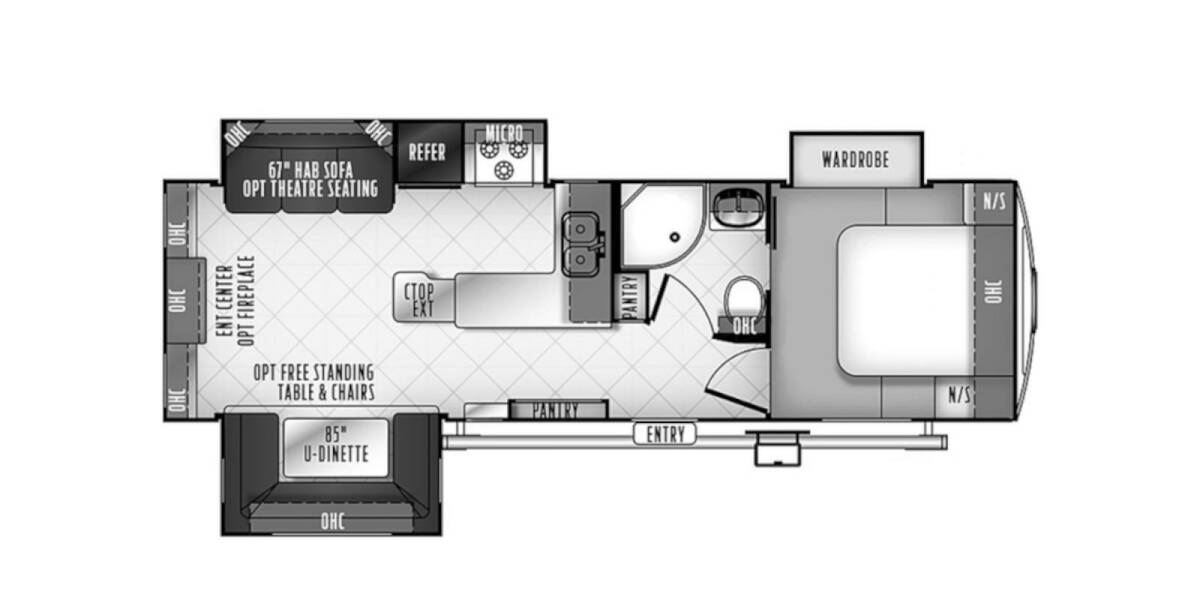 2018 Flagstaff Super Lite 27RLWS Travel Trailer at Stony RV Sales and Service STOCK# 902 Floor plan Layout Photo