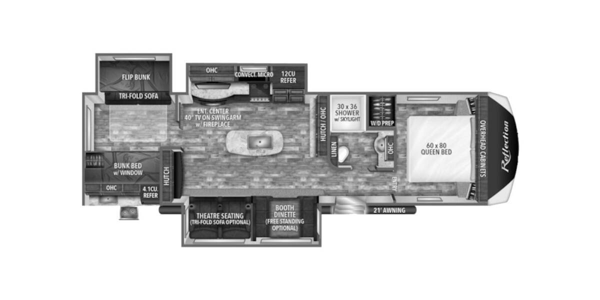 2018 Grand Design Reflection 312BHTS Travel Trailer at Stony RV Sales, Service and Consignment STOCK# 900 Floor plan Layout Photo