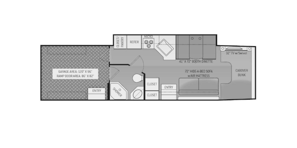 2014 Thor Outlaw 35SG Class C at Stony RV Sales and Service STOCK# 908 Floor plan Layout Photo