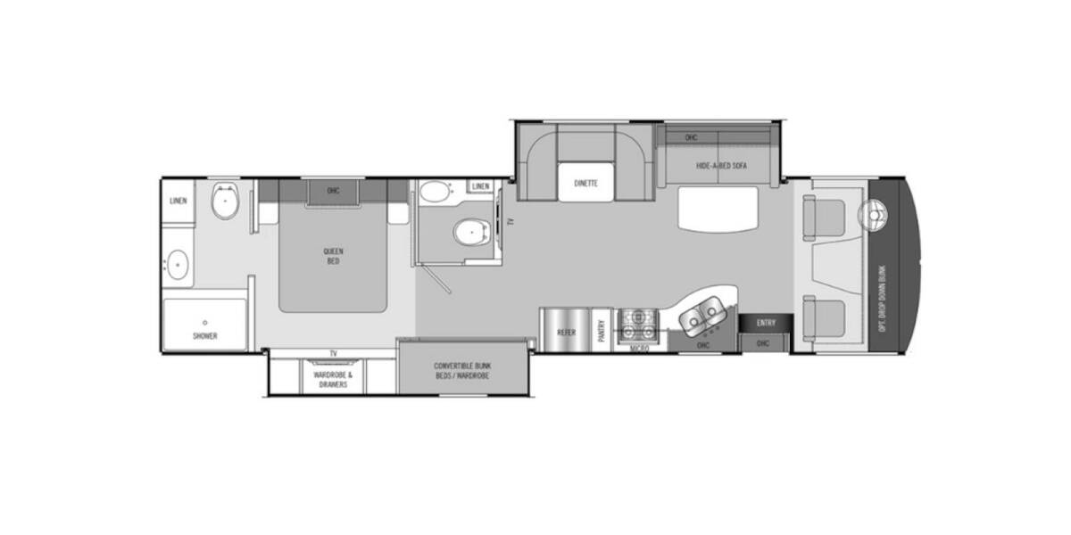 2015 Coachmen Mirada Ford 35BH Class A at Stony RV Sales and Service STOCK# 910 Floor plan Layout Photo