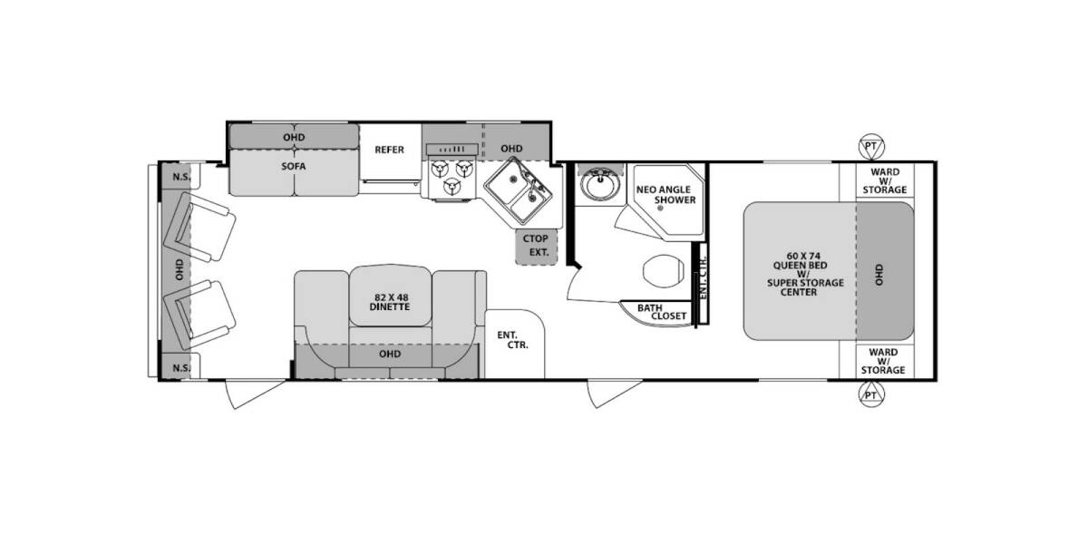 2011 Surveyor Sport 292 Travel Trailer at Stony RV Sales, Service and Consignment STOCK# 933 Floor plan Layout Photo