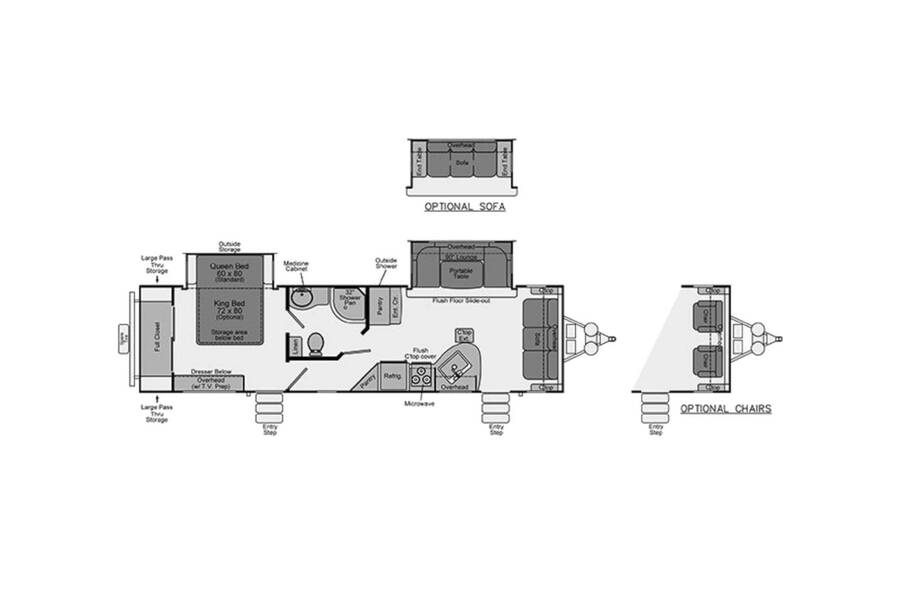2016 Evergreen Ever-Lite 292FLBS Travel Trailer at Stony RV Sales and Service STOCK# 937 Floor plan Layout Photo