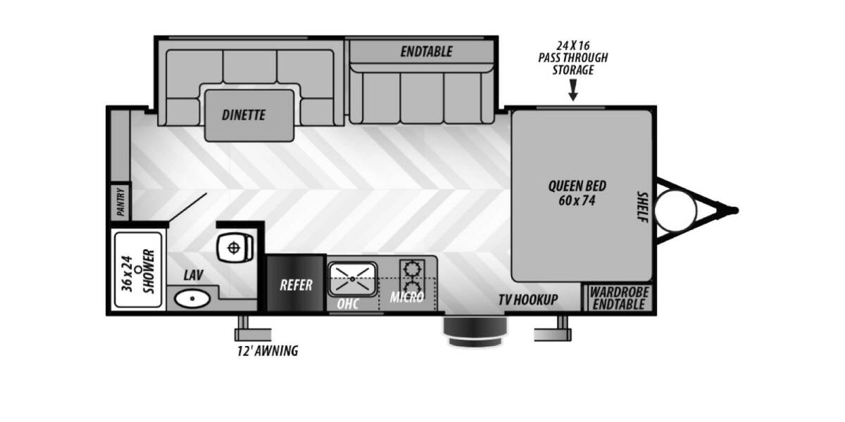 2021 EVO Select Northwest 180SS Travel Trailer at Stony RV Sales and Service STOCK# S105 Floor plan Layout Photo