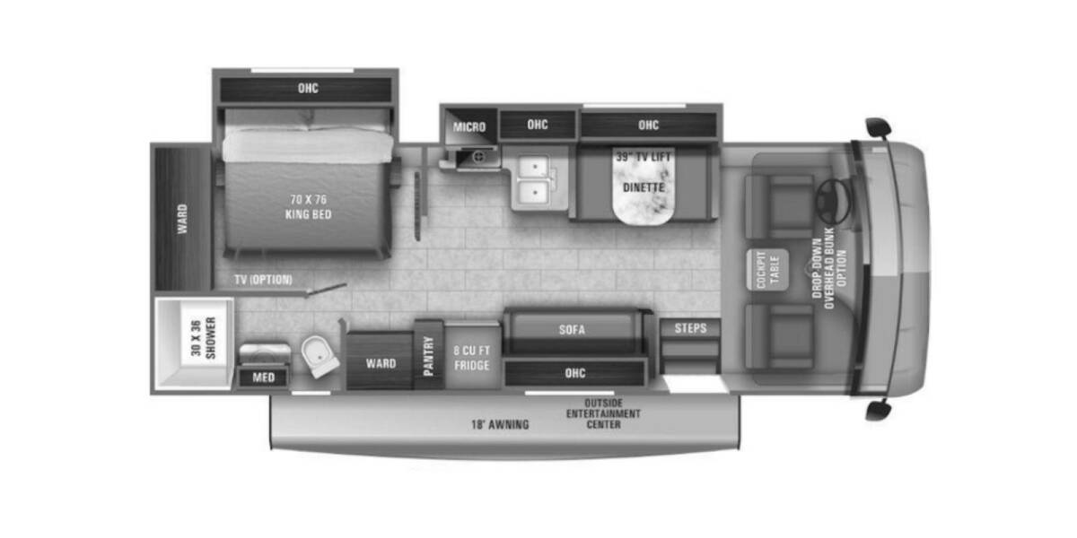2021 Entegra Coach Vision 27A Class A at Stony RV Sales and Service STOCK# C107 Floor plan Layout Photo