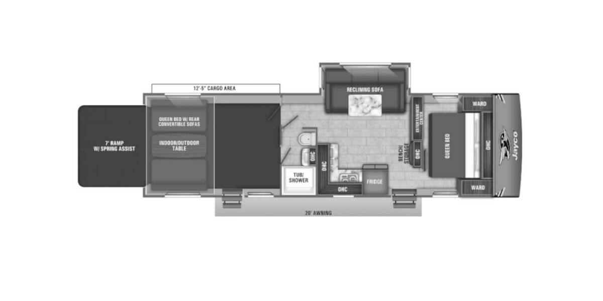 2020 Jayco Octane Super Lite 293 Travel Trailer at Stony RV Sales and Service STOCK# C108 Floor plan Layout Photo