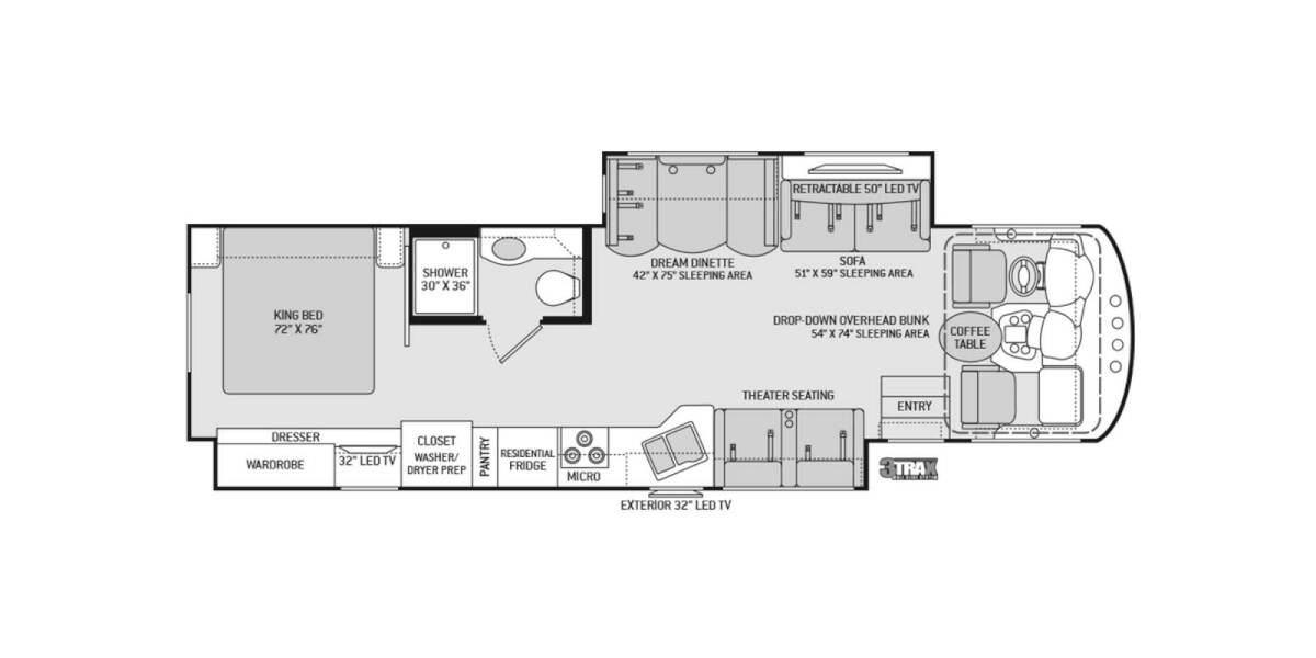 2017 Thor Miramar 35.2 Class A at Stony RV Sales and Service STOCK# 970 Floor plan Layout Photo