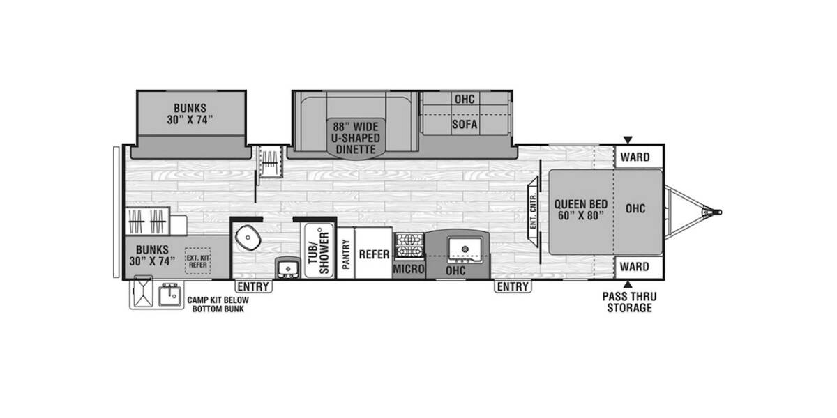 2018 Coachmen Freedom Express Select 31SE Travel Trailer at Stony RV Sales and Service STOCK# 997 Floor plan Layout Photo