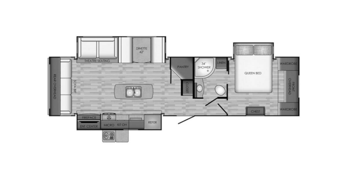 2018 CrossRoads Sunset Trail Grand Reserve 33SI Travel Trailer at Stony RV Sales and Service STOCK# C119 Floor plan Layout Photo