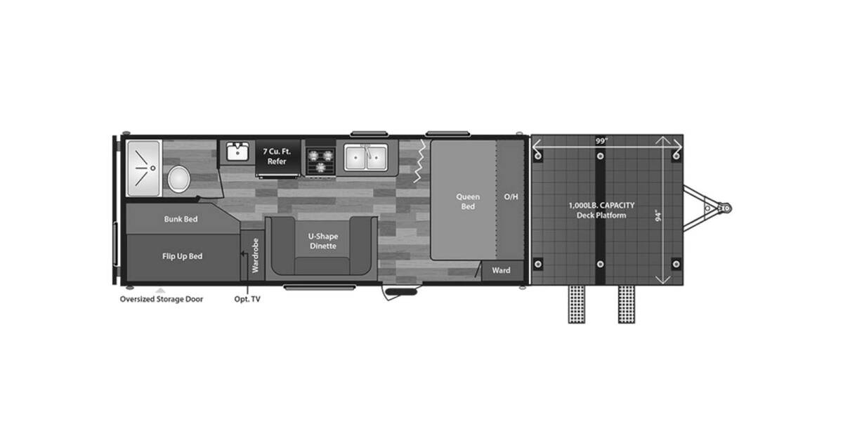 2017 Keystone Hideout West 21THWE Travel Trailer at Stony RV Sales and Service STOCK# 205 Floor plan Layout Photo