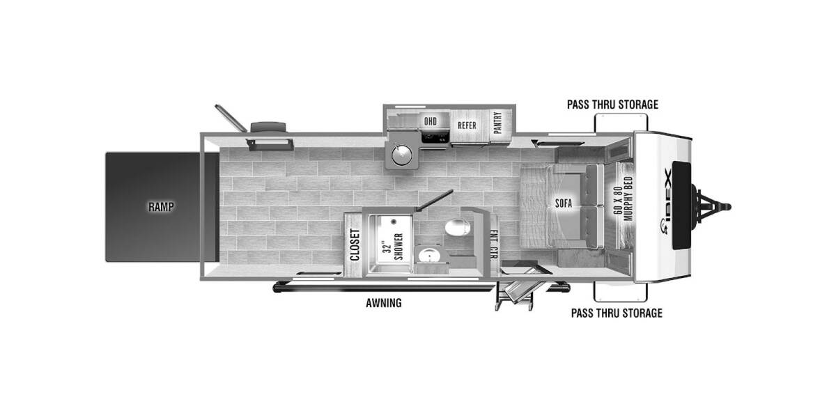 2023 IBEX 24MTH Travel Trailer at Stony RV Sales and Service STOCK# S94 Floor plan Layout Photo