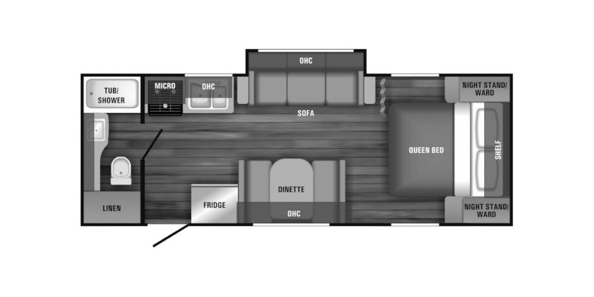 2018 Jayco Jay Feather 22RB Travel Trailer at Stony RV Sales and Service STOCK# S128 Floor plan Layout Photo