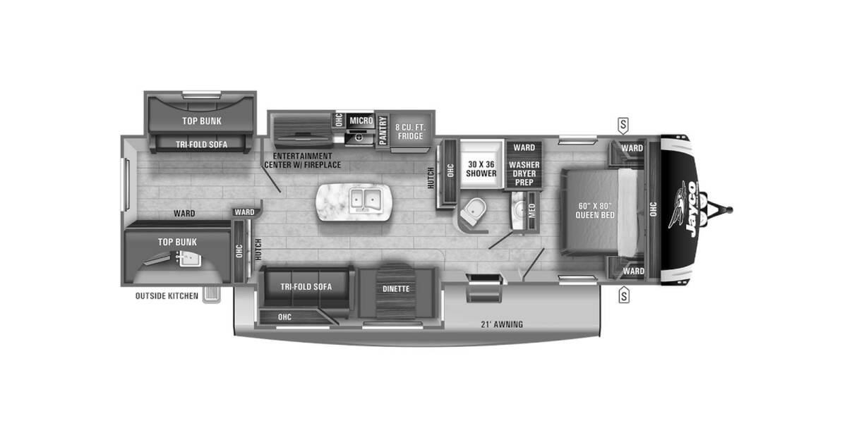 2021 Jayco Eagle HT 312BHOK Travel Trailer at Stony RV Sales, Service and Consignment STOCK# C131 Floor plan Layout Photo