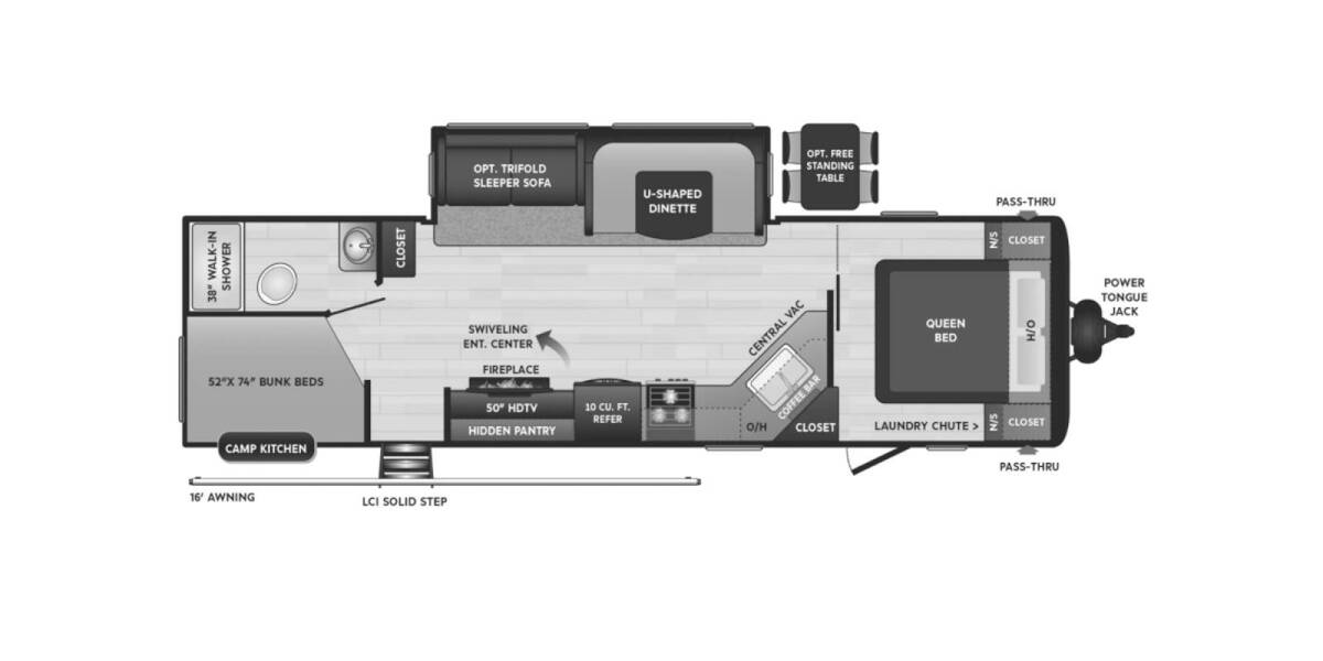 2022 Keystone Hideout 29DFS Travel Trailer at Stony RV Sales and Service STOCK# S135 Floor plan Layout Photo