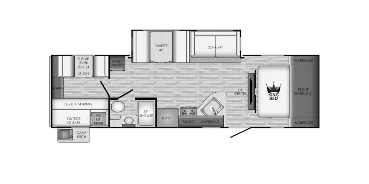 2019 CrossRoads Sunset Trail Super Lite 289QB Travel Trailer at Stony RV Sales and Service STOCK# 1082 Floor plan Layout Photo