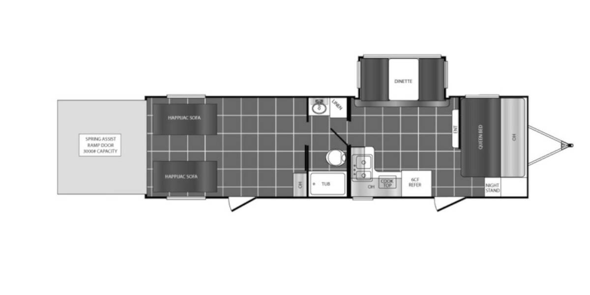 2018 Prime Time Fury Toy Hauler 2912X Travel Trailer at Stony RV Sales and Service STOCK# C134 Floor plan Layout Photo