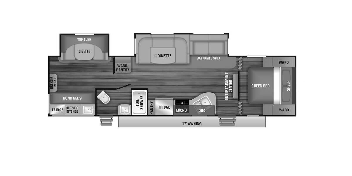 2018 Starcraft Autumn Ridge Outfitter 31BHU Travel Trailer at Stony RV Sales and Service STOCK# 1089 Floor plan Layout Photo