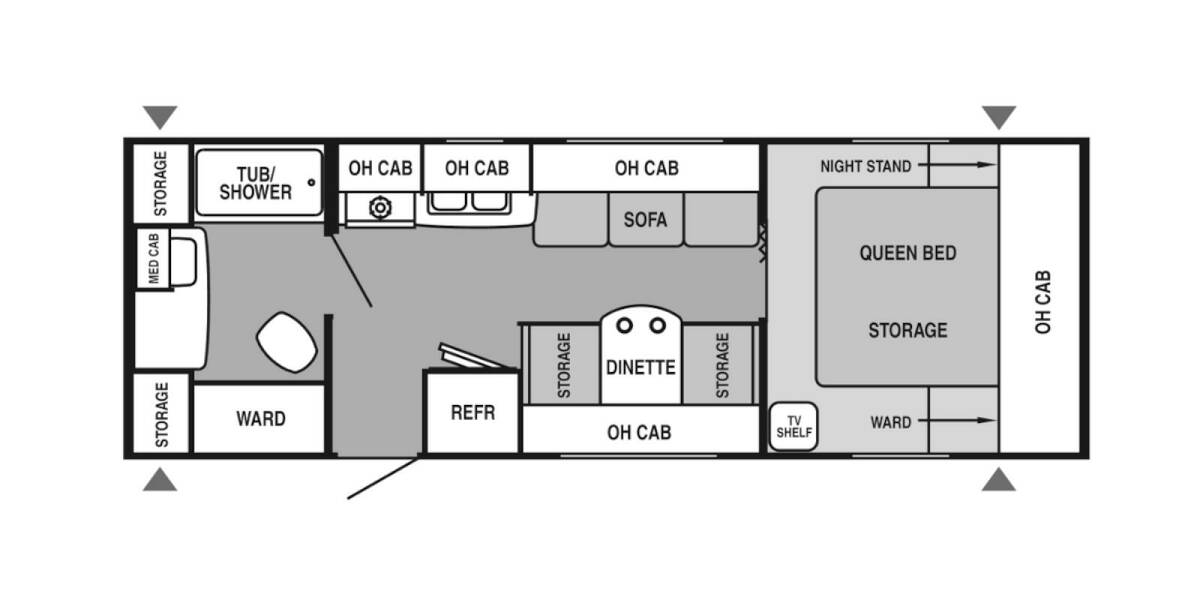 2008 Starcraft Star Stream 24QB Travel Trailer at Stony RV Sales, Service AND cONSIGNMENT. STOCK# 233 Floor plan Layout Photo