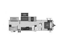 2022 Keystone Bullet 331BHS Travel Trailer at Stony RV Sales, Service and Consignment STOCK# 1092 Floor plan Image