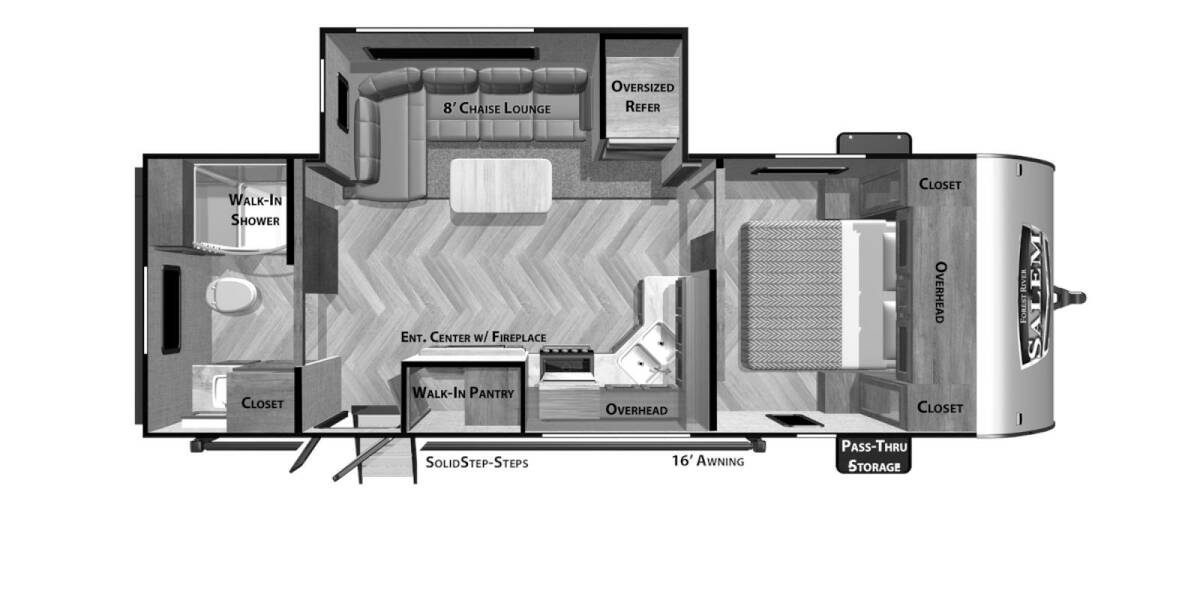 2021 Salem Northwest 22RBS Travel Trailer at Stony RV Sales, Service and Consignment STOCK# 235 Floor plan Layout Photo