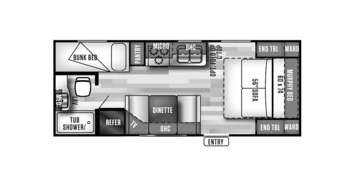 2017 Salem Cruise Lite 201BHXL Travel Trailer at Stony RV Sales and Service STOCK# 1093 Floor plan Layout Photo