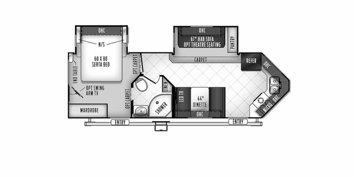 2018 Rockwood Windjammer 2618VS Travel Trailer at Stony RV Sales, Service and Consignment STOCK# 1096 Floor plan Layout Photo