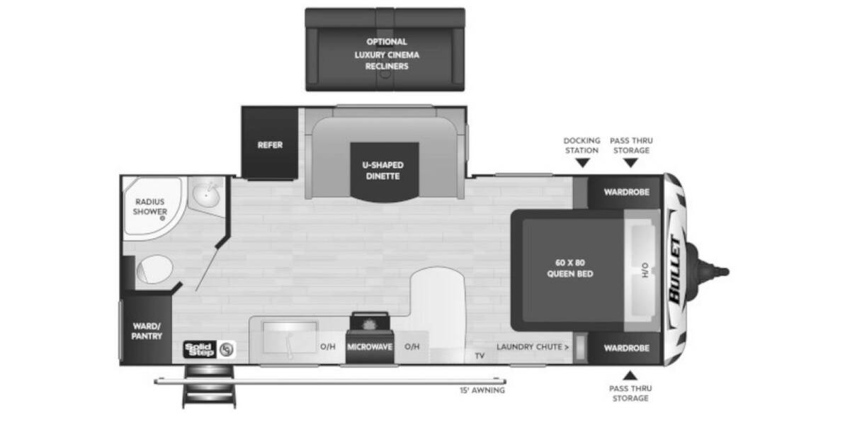 2020 Keystone Bullet West 221RBSWE Travel Trailer at Stony RV Sales and Service STOCK# 1103 Floor plan Layout Photo