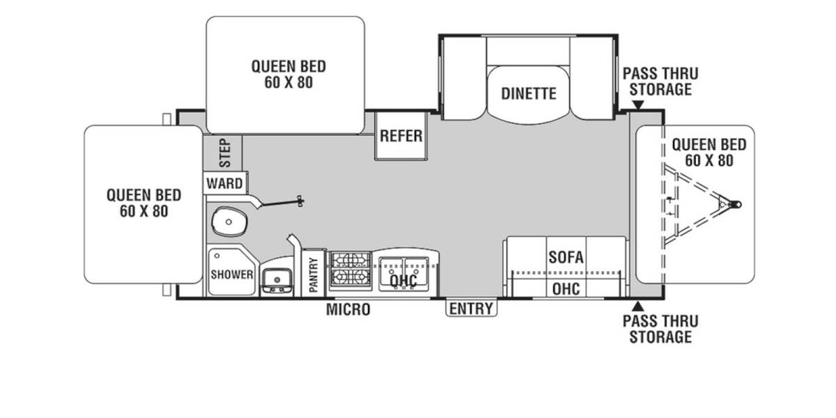2015 Coachmen Freedom Express Ultra Lite 23TQX Travel Trailer at Stony RV Sales and Service STOCK# 1105 Floor plan Layout Photo