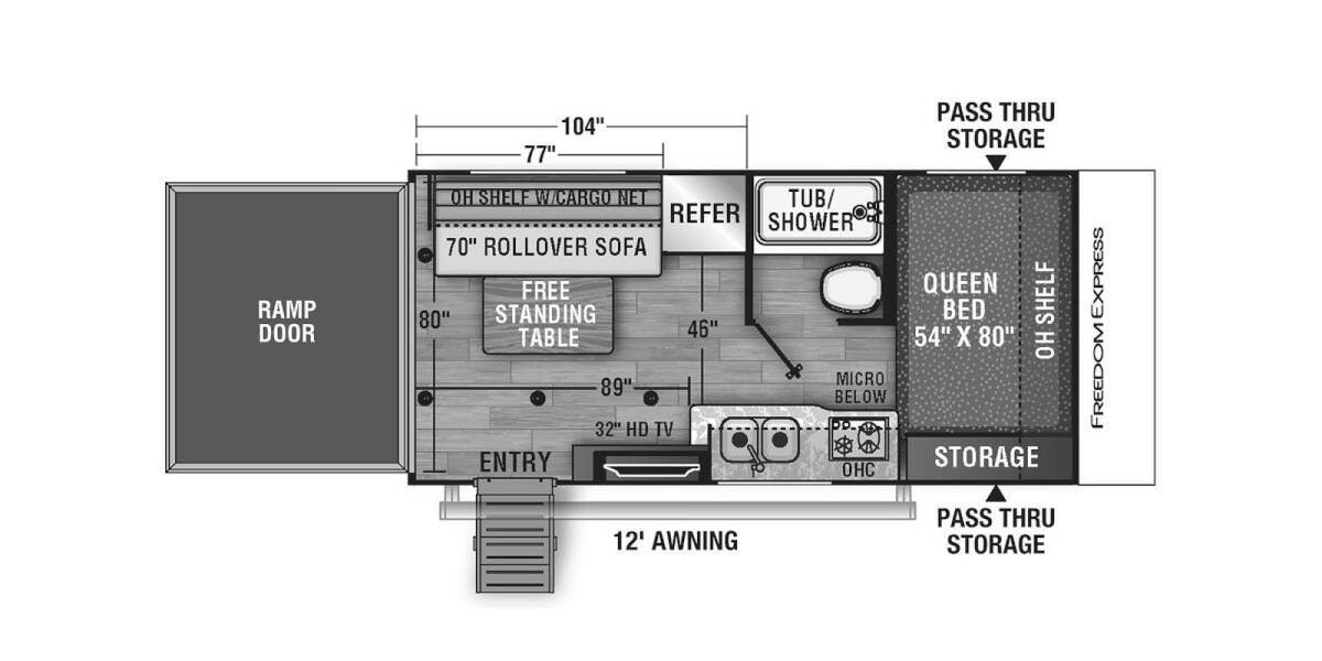 2023 Coachmen Freedom Express Select 17BLSE Travel Trailer at Stony RV Sales, Service AND cONSIGNMENT. STOCK# 1109 Floor plan Layout Photo