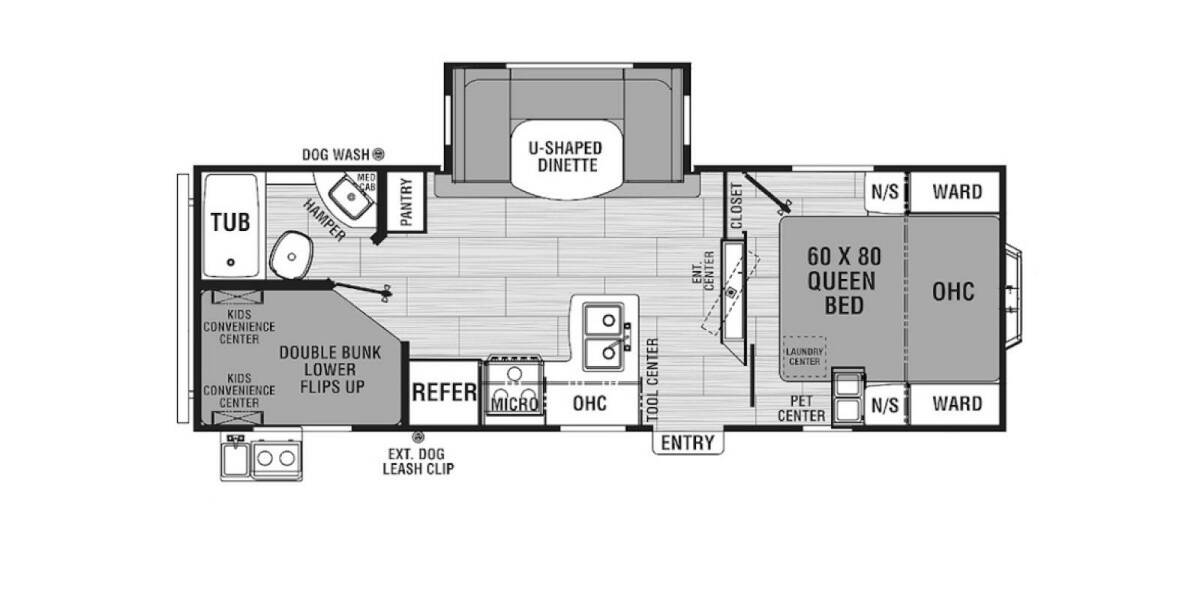 2019 Coachmen Northern Spirit 2454BH Travel Trailer at Stony RV Sales, Service and Consignment STOCK# 1108 Floor plan Layout Photo