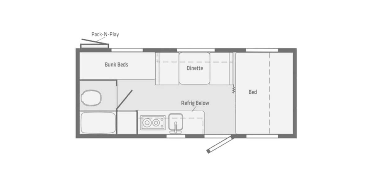 2021 Winnebago Micro Minnie 1700BH Travel Trailer at Stony RV Sales, Service and Consignment STOCK# 1106 Floor plan Layout Photo