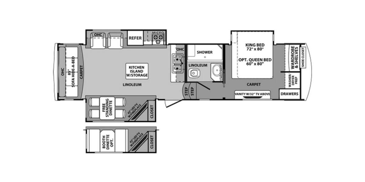 2014 Cardinal 3030RS Fifth Wheel at Stony RV Sales, Service and Consignment STOCK# C150 Floor plan Layout Photo