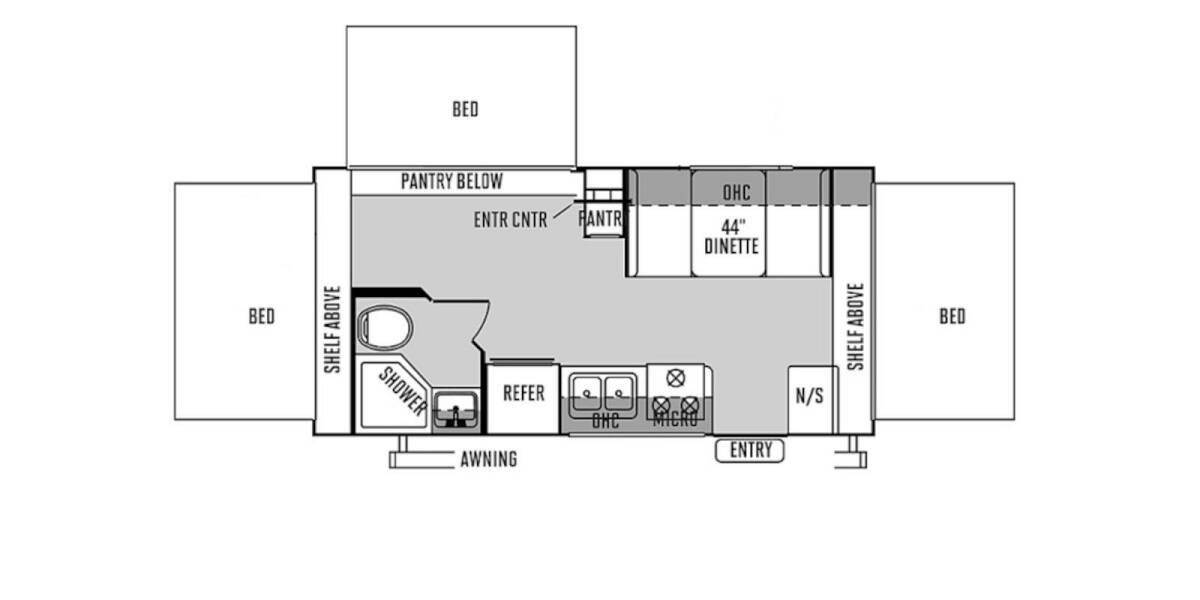 2013 Rockwood Roo 183 Travel Trailer at Stony RV Sales and Service STOCK# 1119 Floor plan Layout Photo