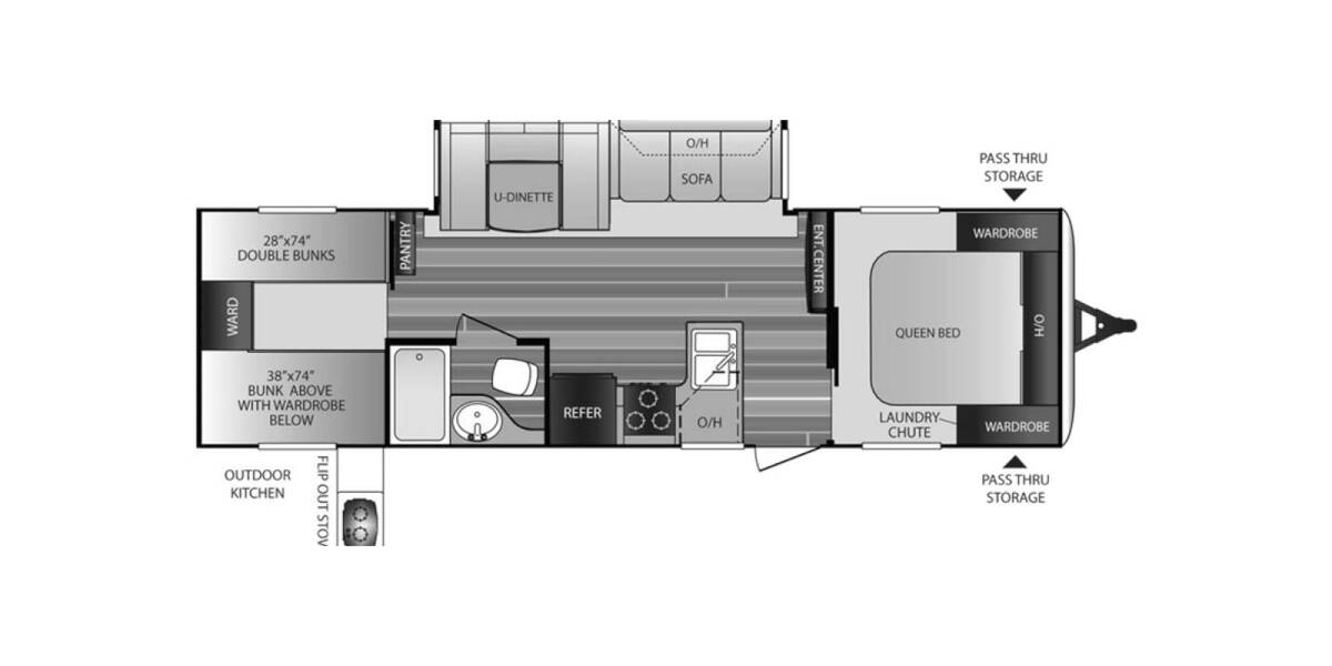 2015 Keystone Cougar Half-Ton West 29RBKWE Travel Trailer at Stony RV Sales, Service and Consignment STOCK# 1120 Floor plan Layout Photo