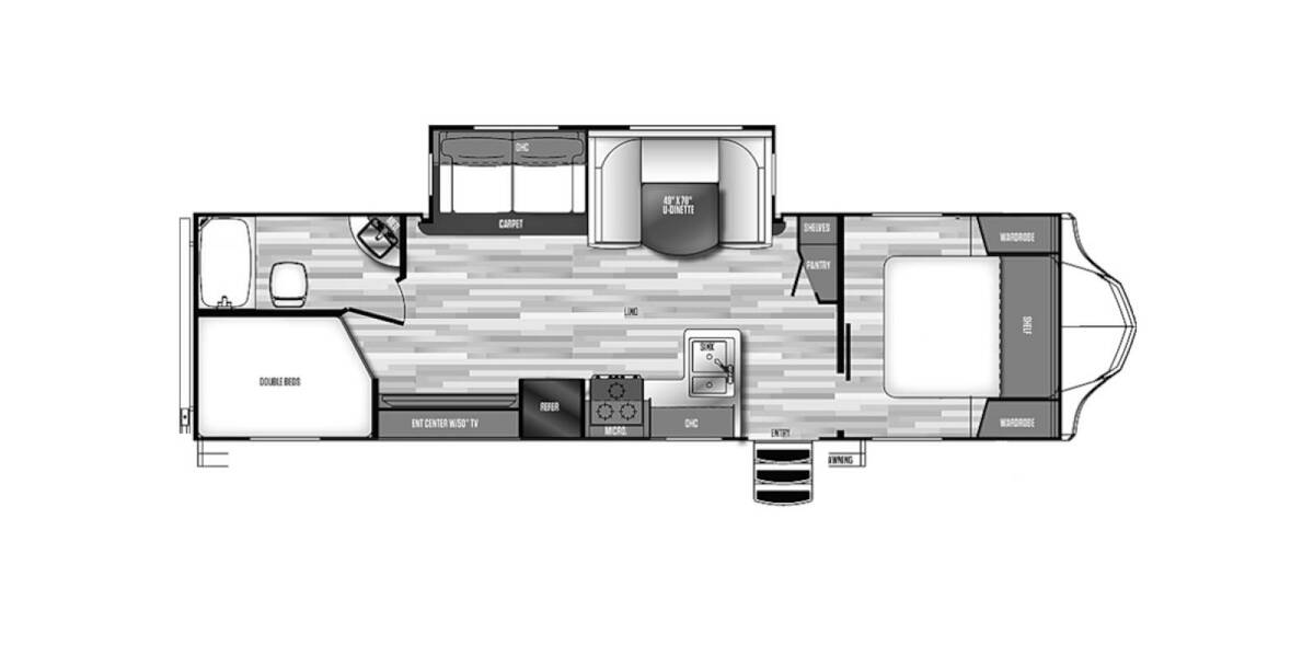 2018 Vibe 284BHS Travel Trailer at Stony RV Sales, Service and Consignment STOCK# 1125 Floor plan Layout Photo