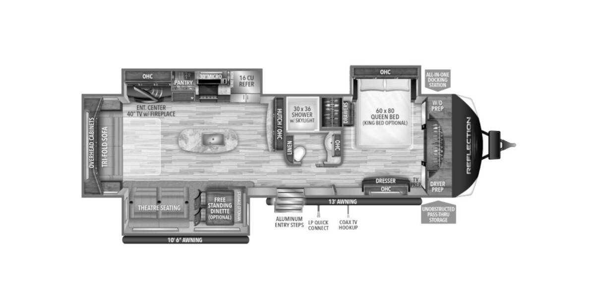 2022 Grand Design Reflection 315RLTS Travel Trailer at Stony RV Sales and Service STOCK# 1124 Floor plan Layout Photo