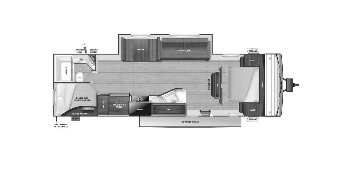 2022 Open Range Conventional 26BHS Travel Trailer at Stony RV Sales, Service and Consignment STOCK# 1126 Floor plan Layout Photo